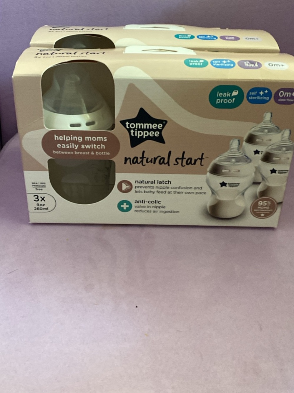 Tommee Tippee Natural Start Baby Bottles - White (3 Pack)